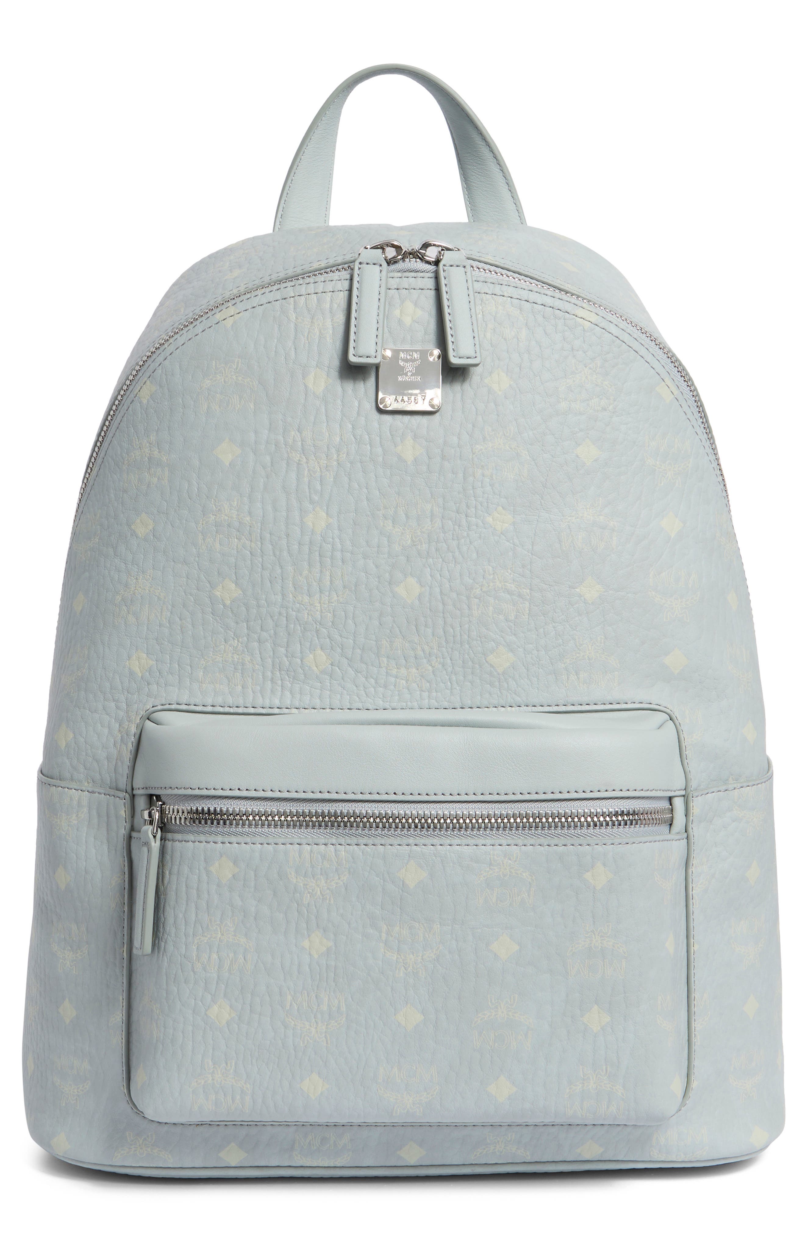 Medium Stark Visetos Coated Canvas Backpack, Main, color, MISTY GRAY VISETOS