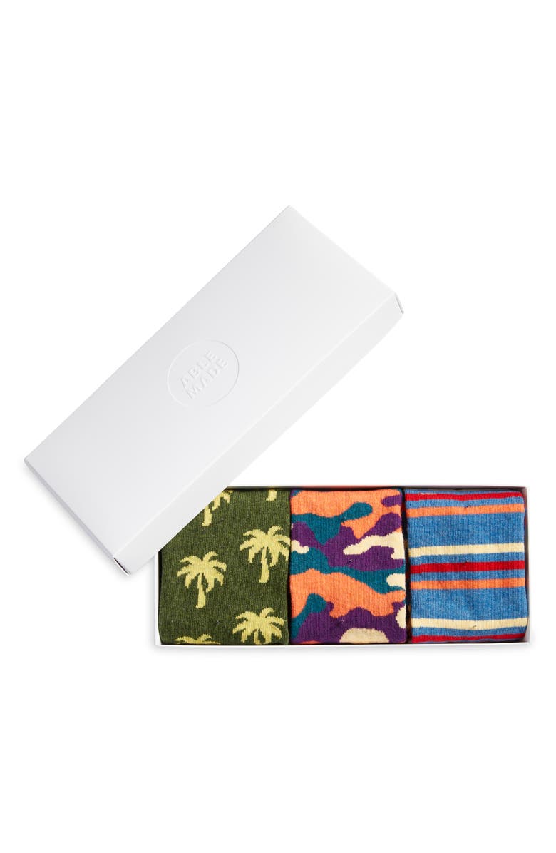 Able Made Assorted 3-Pack Socks Box Set, Alternate, color, 