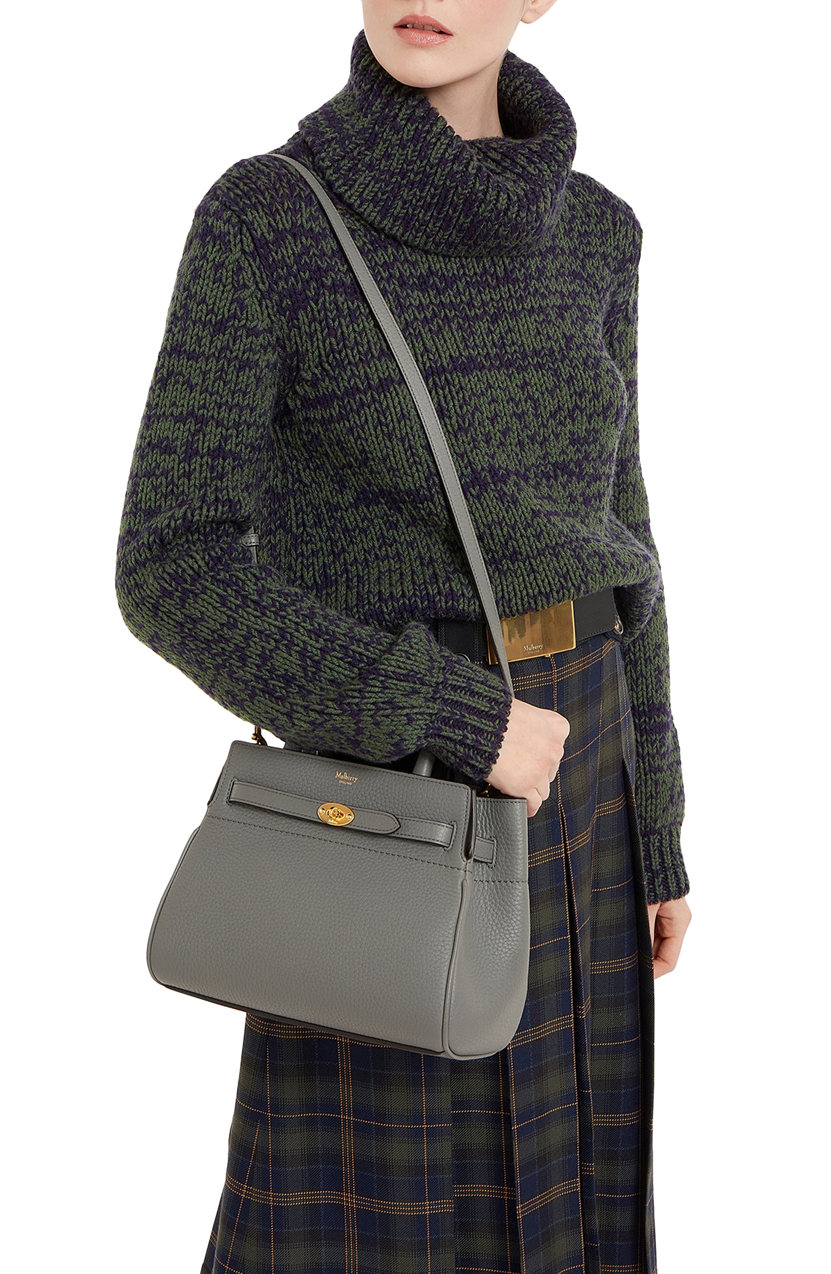 Mulberry Small Belted Bayswater Convertible Leather Satchel, Alternate, color, 