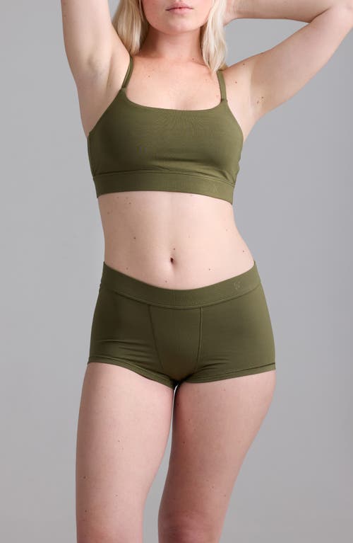 Woxer Luxe Bold Stretch Modal Boyshorts In Green