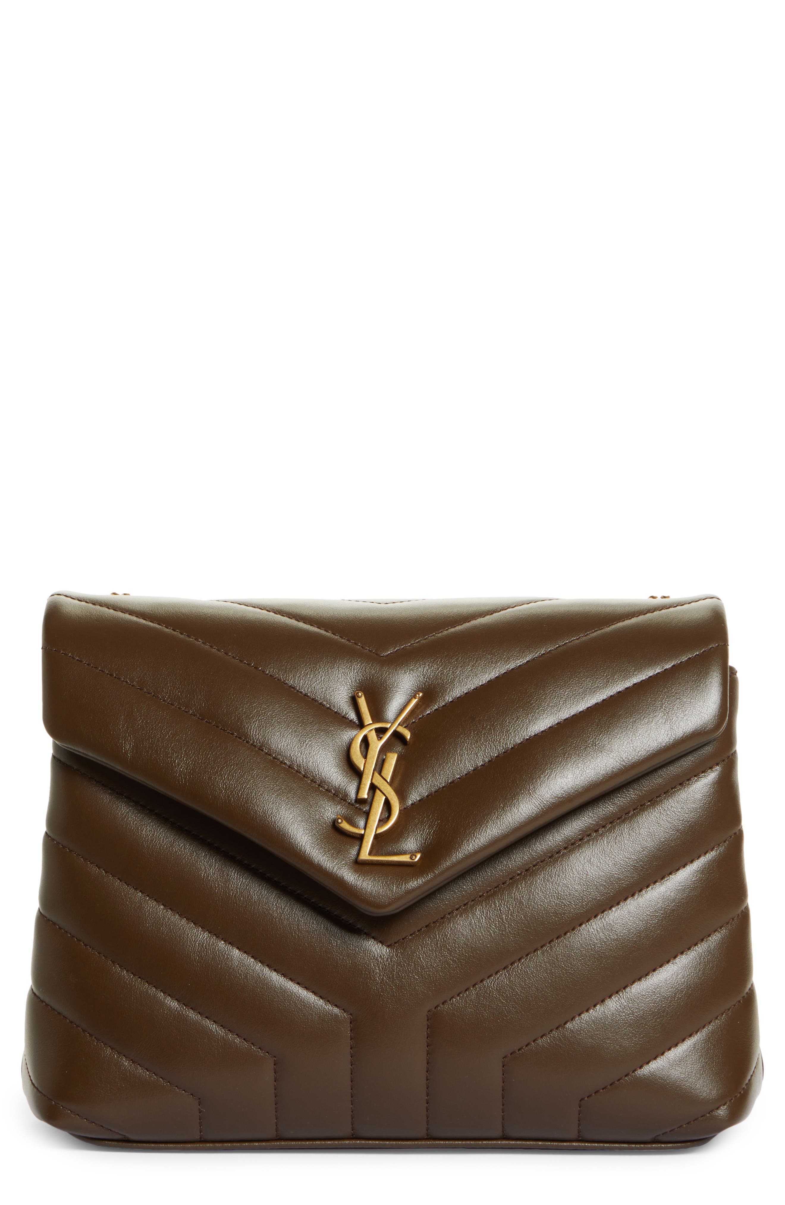 Small Loulou Chain Leather Shoulder Bag, Main, color, SOIL BROWN/ SOIL BWN