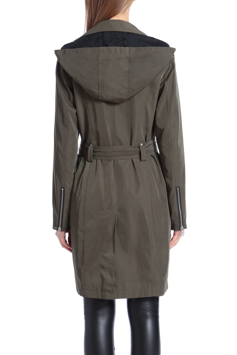 Water Resistant Moto Detail Trench Coat, Alternate, color, ARMY