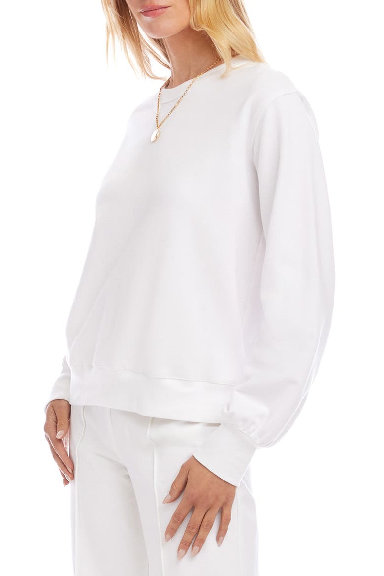 Rib Trim Sweatshirt, Alternate, color, WHITE
