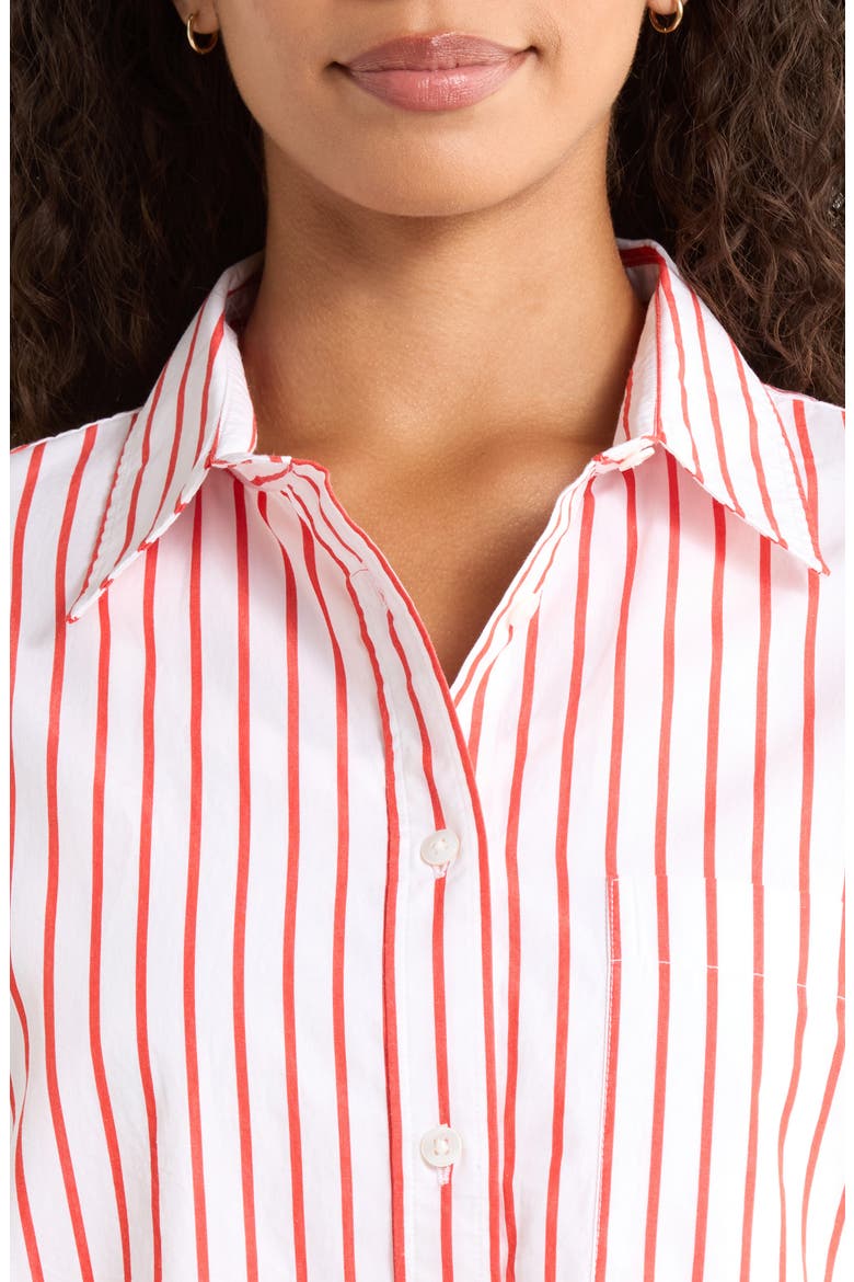 Coastal Stripe Relaxed Organic Cotton Button-Up Shirt, Alternate, color, SUMMER SAIL STRIPE