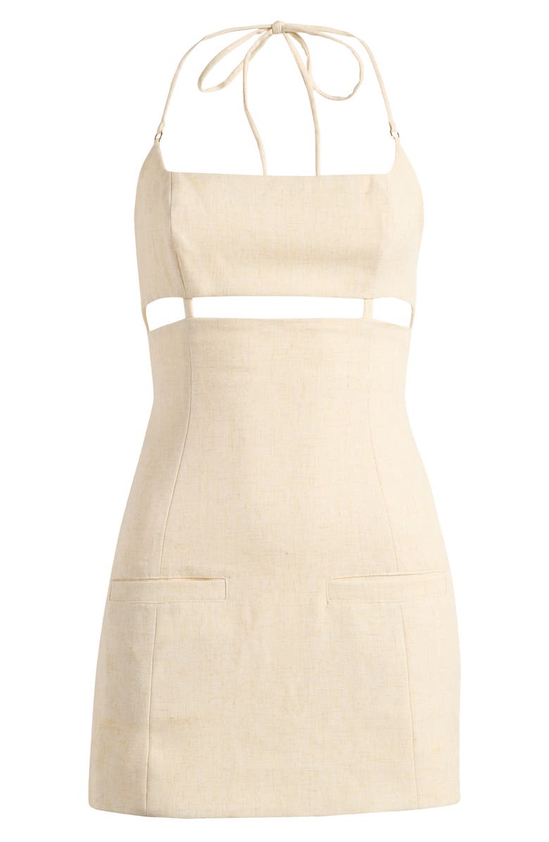 Mistress Rocks Cutout Halter Minidress, Alternate, color,