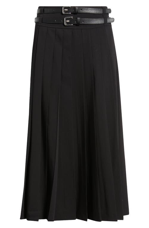 Mango Teresa Pleated Midi Skirt In Black