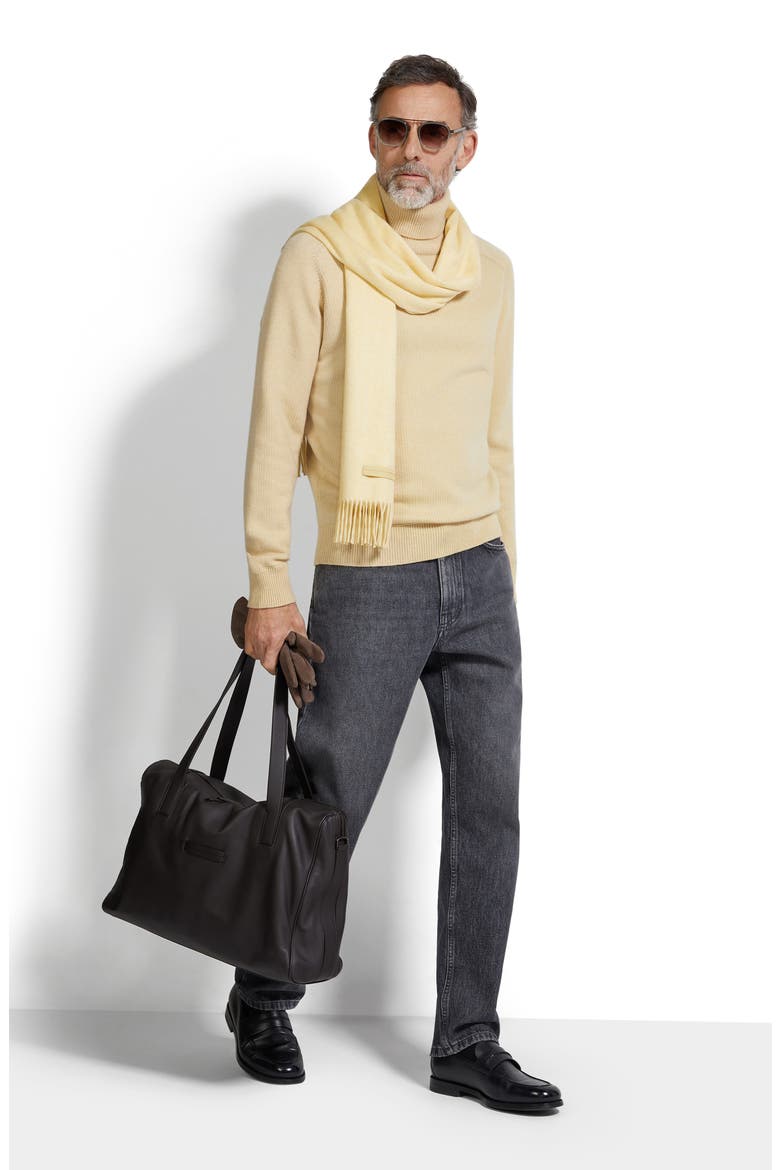 Cashmere Rib Turtleneck Sweater, Alternate, color, PASTEL YELLOW MULTIMELANGE