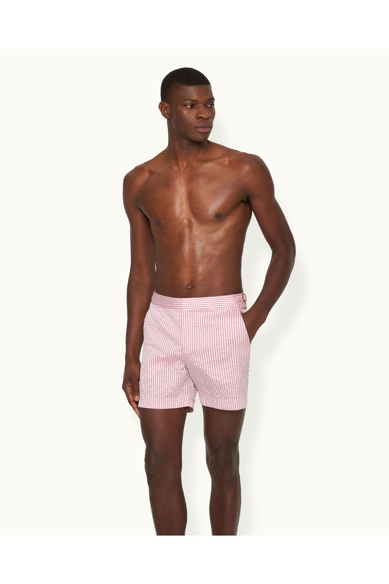 Bulldog Tailored-Fit Swim Shorts, Alternate, color, White/Seashell Pink