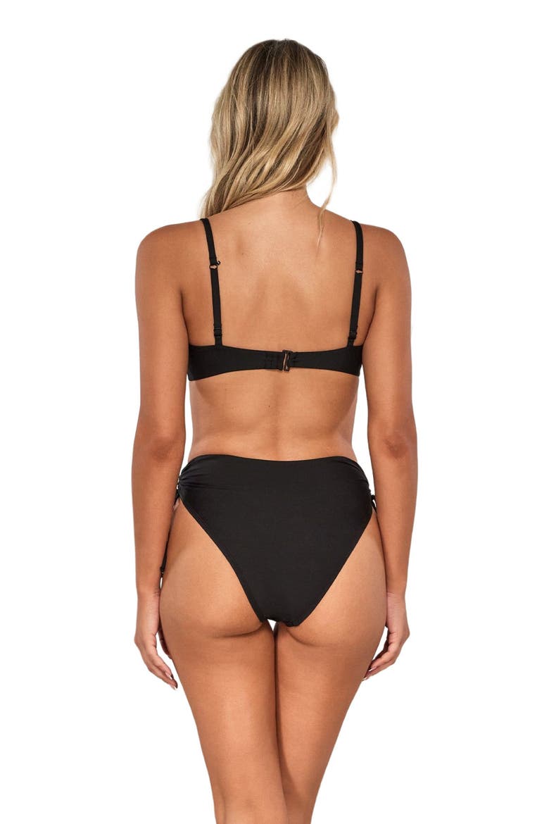 Malia High Waist Bikini Swim Bottoms, Alternate, color, Black