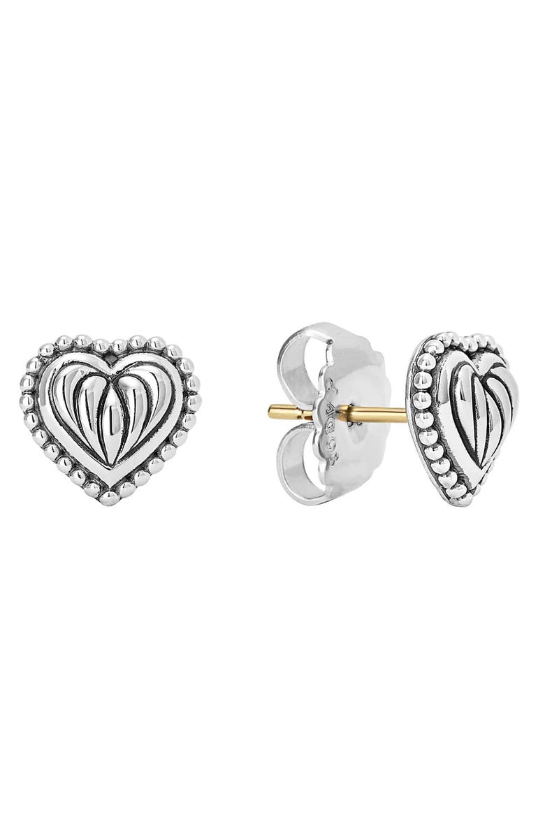 LAGOS Caviar Heart Stud Earrings, Alternate, color, 