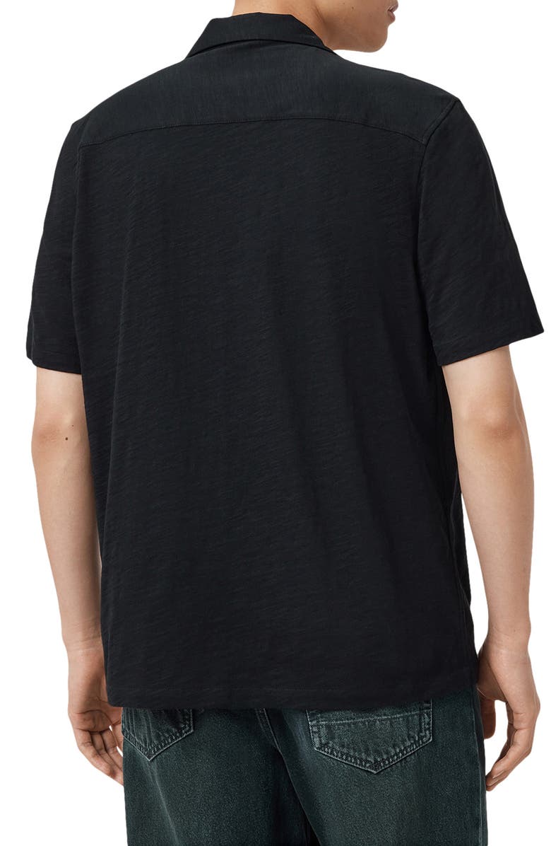 AllSaints Robson Knit Cotton Camp Shirt, Alternate, color,