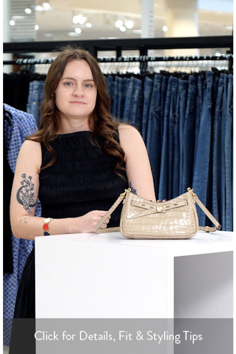 Romy Zip Top Croc Embossed Leather Crossbody Bag video