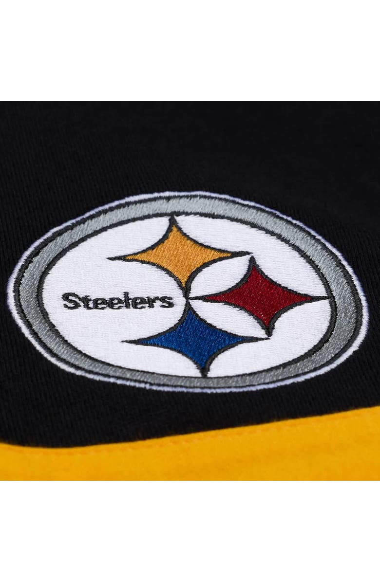 Mitchell & Ness Women's Mitchell & Ness  Black Pittsburgh Steelers  Cropped Long Sleeve Rugby Polo, Alternate, color, Black