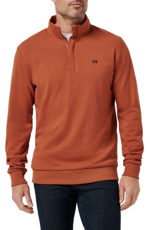 Travismathew Cloud 2.0 Quarter Zip Pullover In Brown