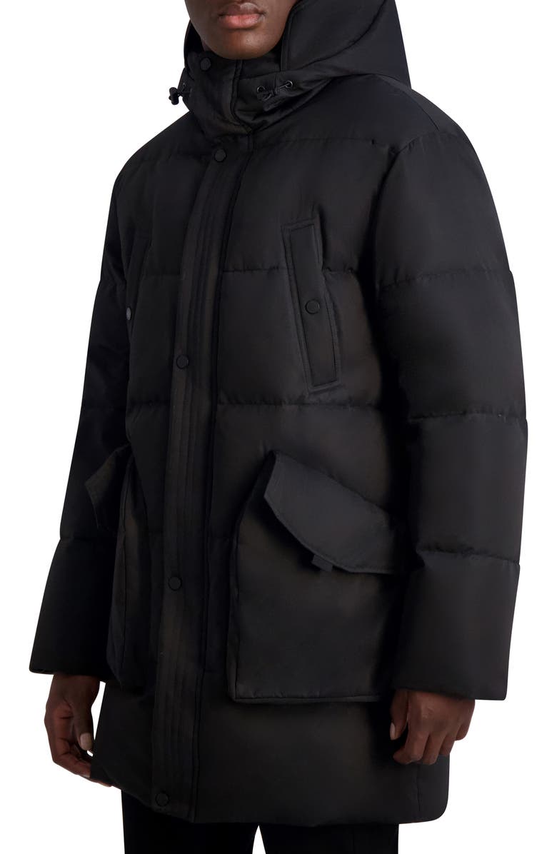 KARL LAGERFELD PARIS Quilted Down & Feather Fill Parka, Alternate, color, 