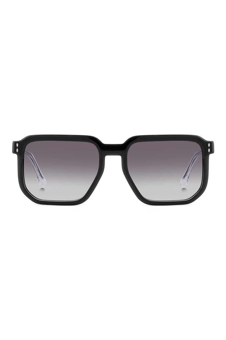 55mm Square Sunglasses, Main, color, BLACK