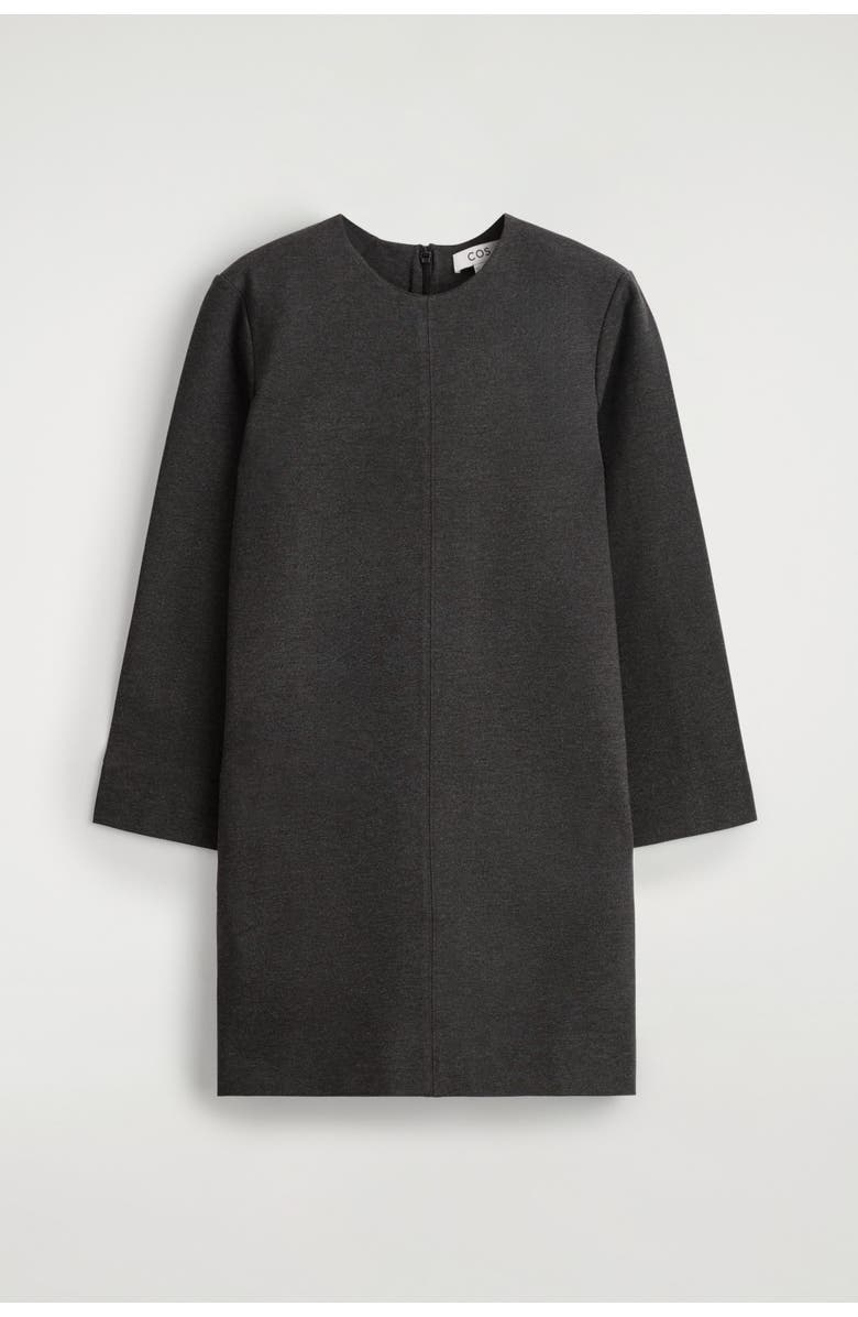 COS Tailored Jersey Mini Dress, Alternate, color, Dark Gray