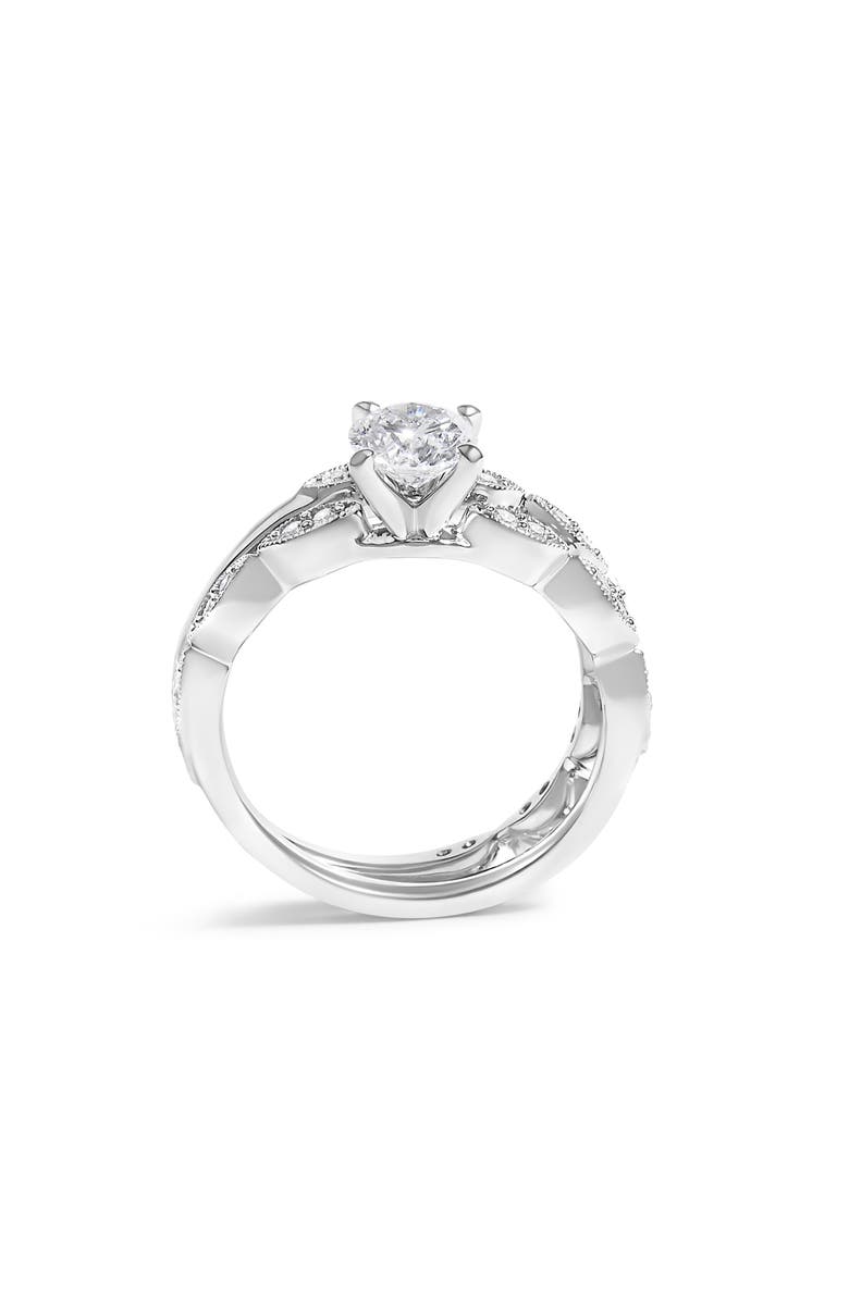 Haus of Brilliance 14K White Gold 1.0 Cttw Lab Grown Diamond Vintage Style Marquise Link Bridal Ring Set, Alternate, color, 