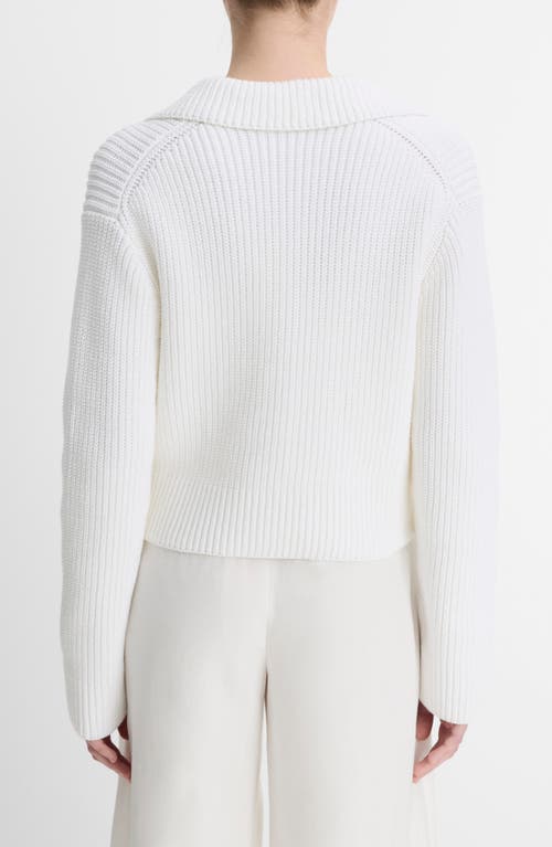 Vince Cotton-blend Double-breasted Sweater Jacket In Off-white In Optic White