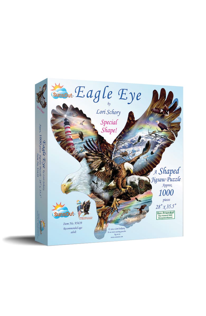 Sunsout Eagle Eye 1000 piece Jigsaw Puzzle for Adults Special Shape, Main, color, Multicolor