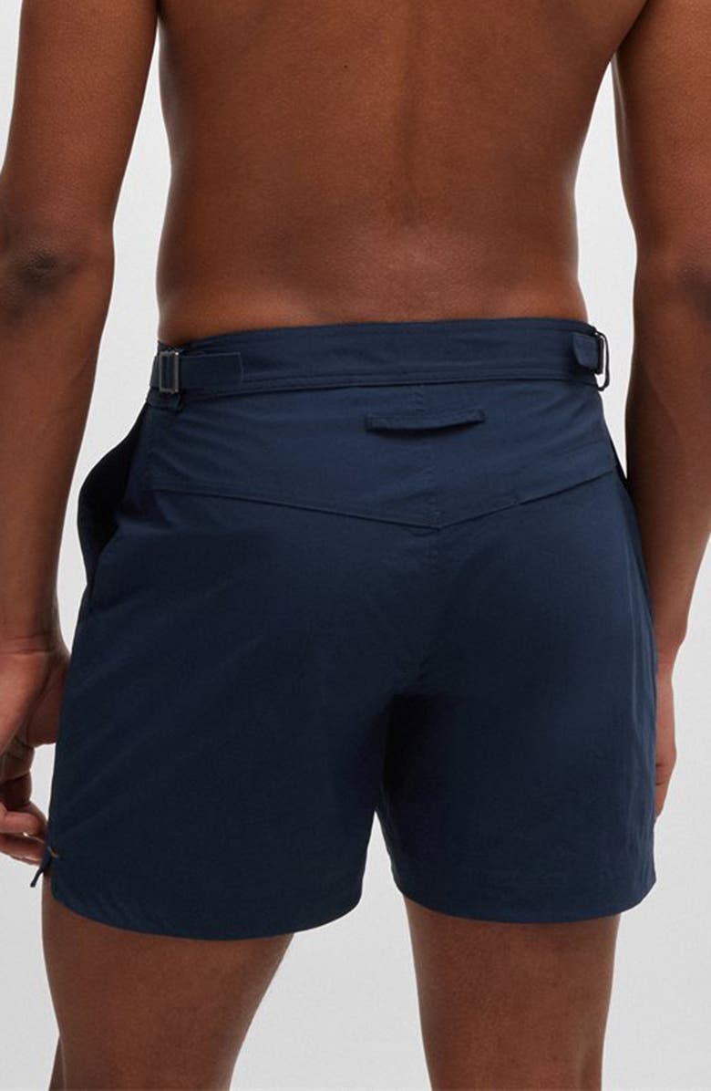 BOSS Luca Swim Trunks, Alternate, color, Navy