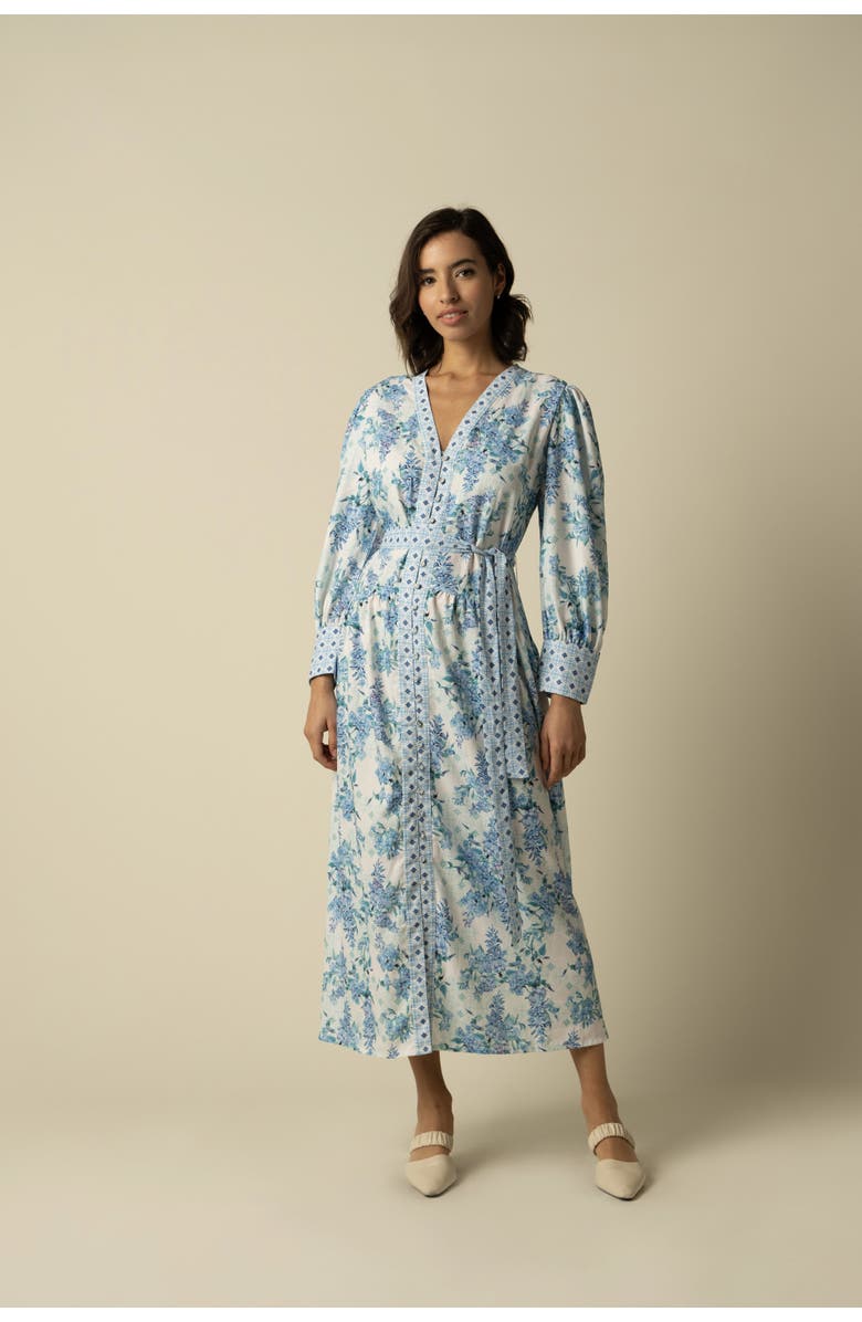 RAISHMA Aaliyah Blue Cotton Dress, Main, color, Blue