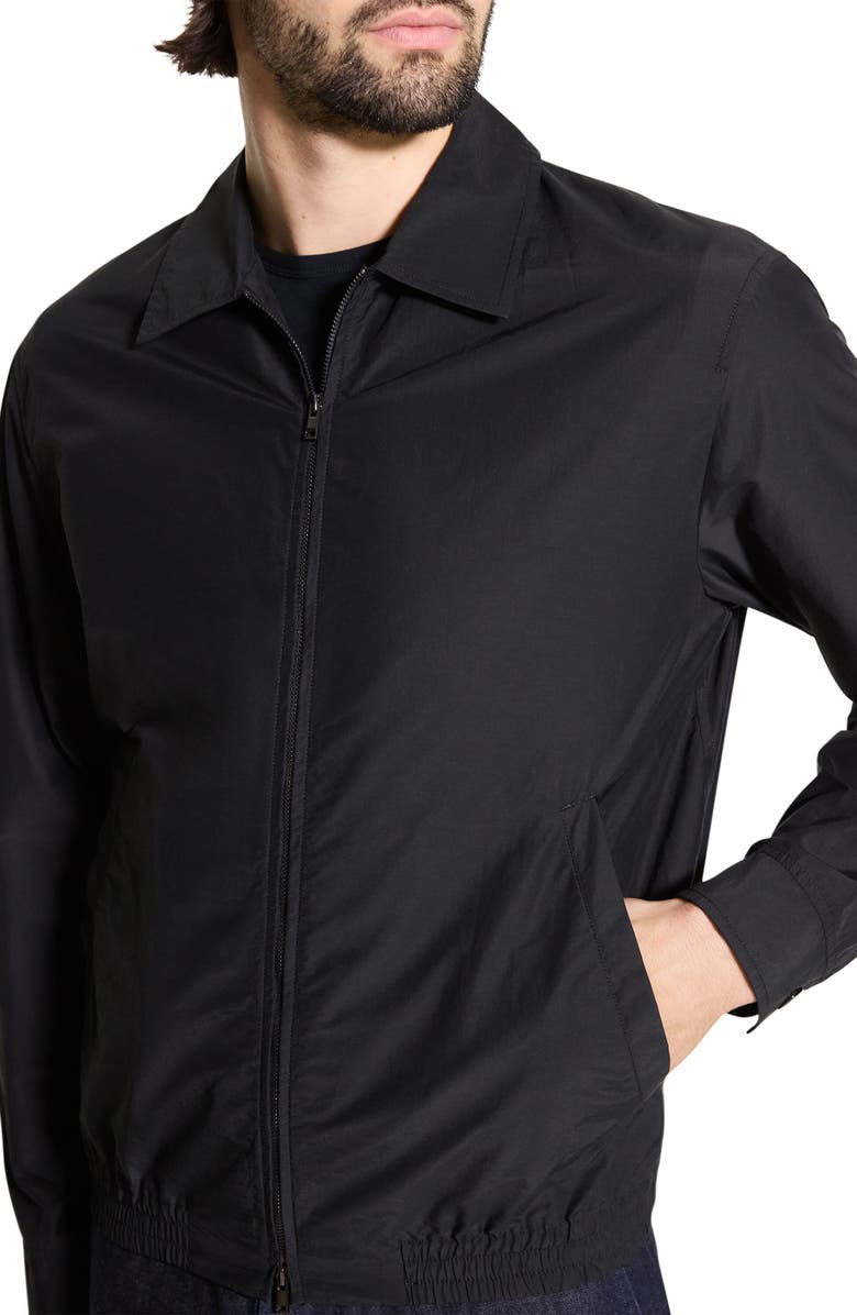 Theory Cotton & Nylon Zip Jacket, Alternate, color, Black