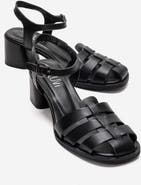 Forever & Always Shoes Devora Leather Block Heel Sandal