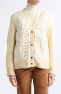 Moncler Mixed Media Chain Quilt Cotton Blend Cardigan