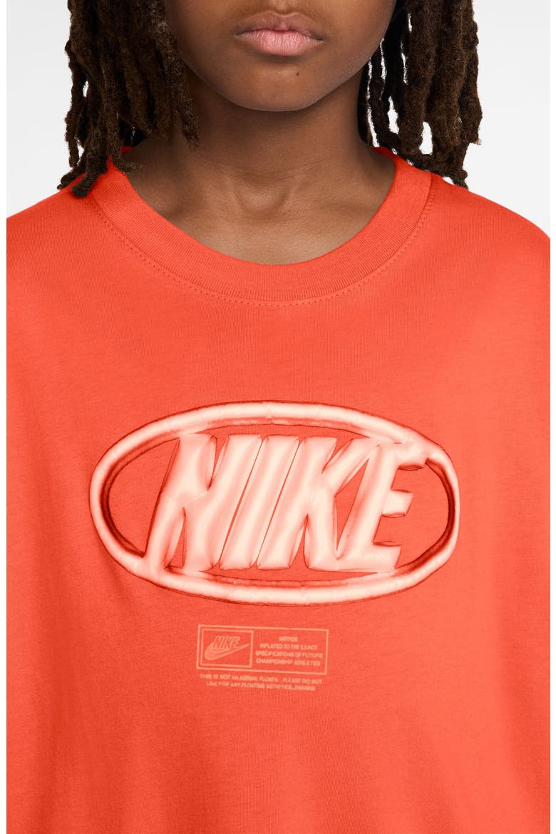 Kids' Sportswear Oval Logo Cotton Graphic T-Shirt, Alternate, color, TURF ORANGE