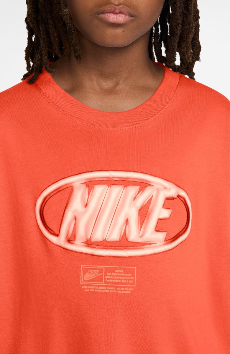 Nike Kids' Sportswear Oval Logo Cotton Graphic T-Shirt, Alternate, color, Turf Orange