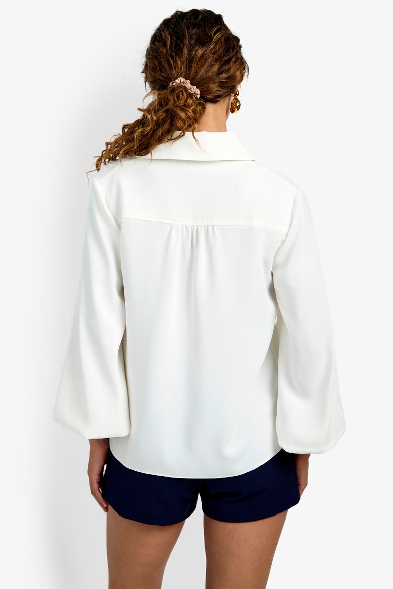 Lambro Peasant Top, Alternate, color, Whitewash