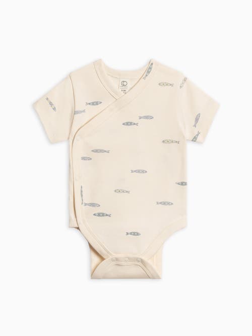 Colored Organics Organic Cotton Lark Short Sleeve Kimono Bodysuit In Neutral