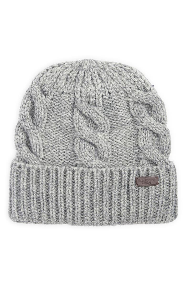 Barbour Jesmond Cable Stitch Scarf & Beanie Set, Alternate, color, Mid Grey