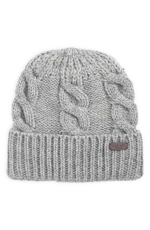 Barbour Jesmond Cable Stitch Scarf & Beanie Set In Gray