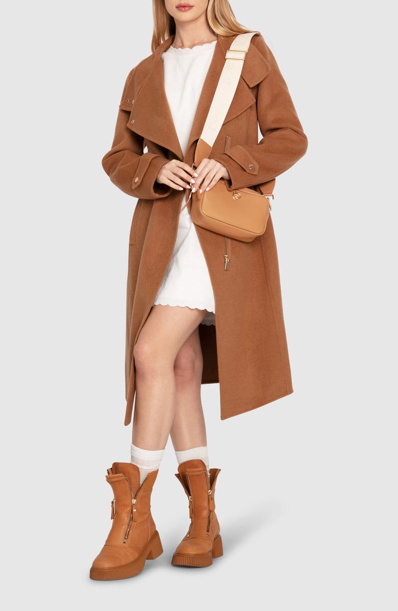 Belle & Bloom Envy Me Asymmetric Zip Wool Blend Coat, Alternate, color, 