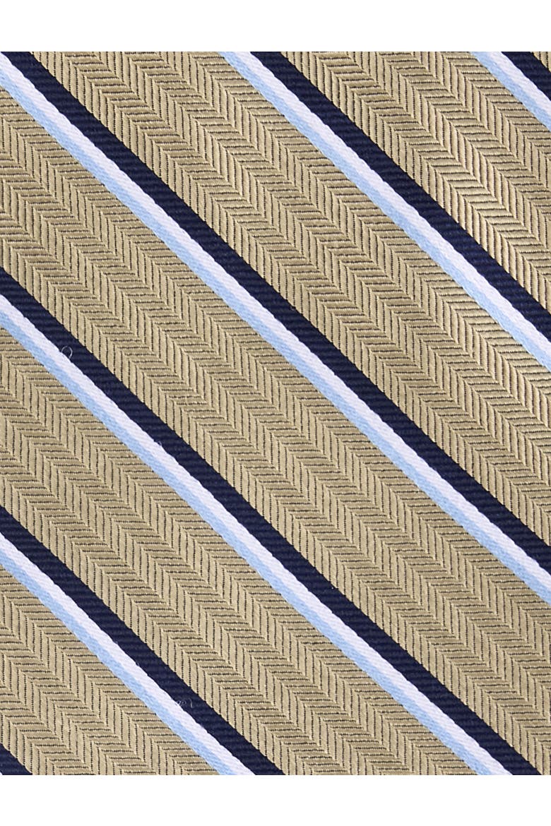 Big & Tall Herringbone Striped Silk Tie, Alternate, color, TAN