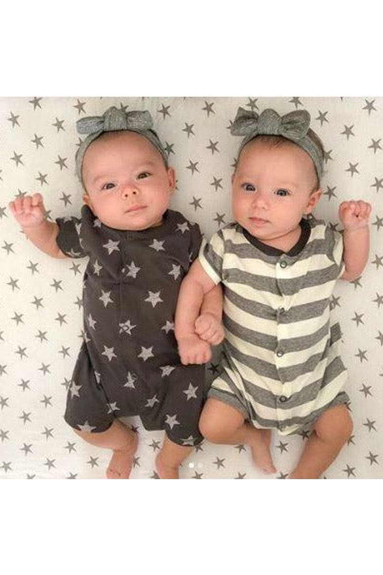 Baby Fitted Waterproof Pack N Play | Mini Portable Crib Sheet Set 2 Packs, Alternate, color, Grey Stars