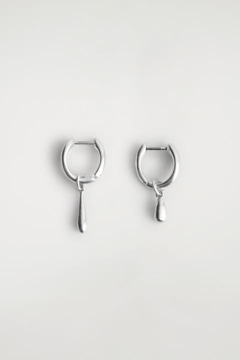 Mismatched Teardrop Hoop Earrings