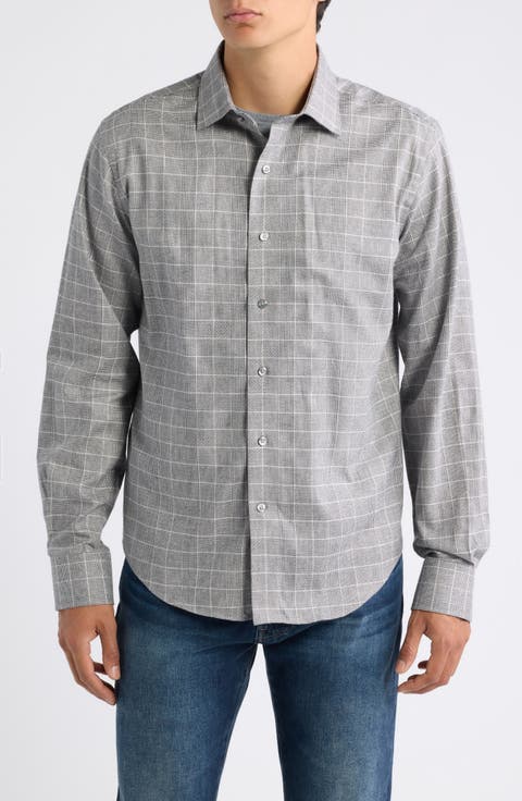 Trim Fit Plaid Check Dress Shirt