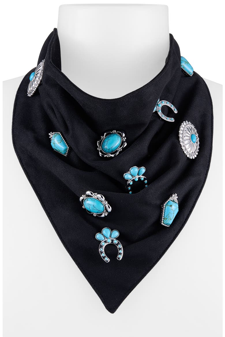 Bonnie Concho Scarf Necklace, Alternate, color, JET