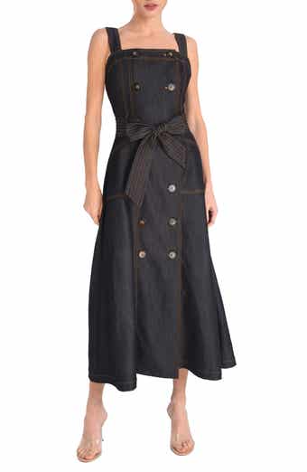 CIEBON Drew Seamed Denim Maxi Dress