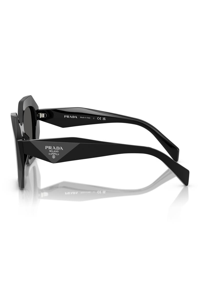53mm Gradient Irregular Sunglasses, Alternate, color, BLACK