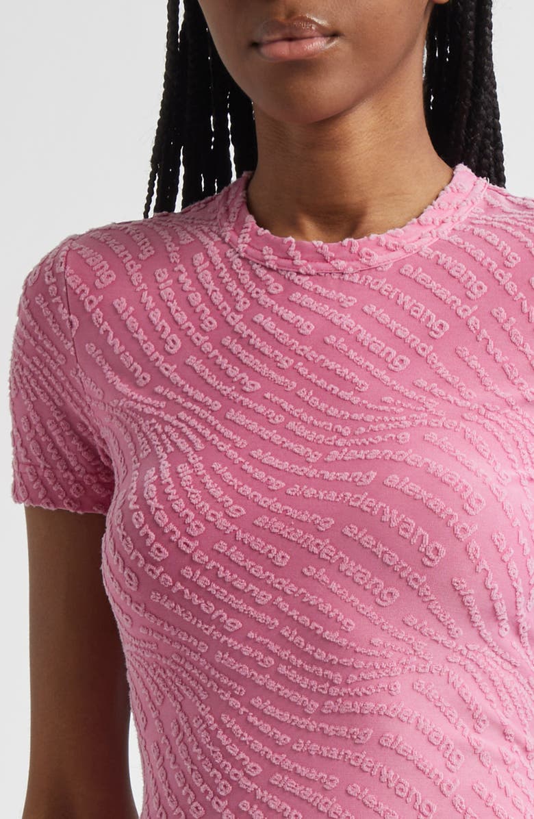 Alexander Wang Logo Jacquard Minidress, Alternate, color, Lotus