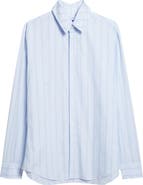 Jean Paul Gaultier Pinstripe Floating Collar Button-Up Shirt