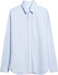 Jean Paul Gaultier Pinstripe Floating Collar Button-Up Shirt
