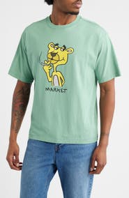MARKET Yellow Panther Graphic T-Shirt