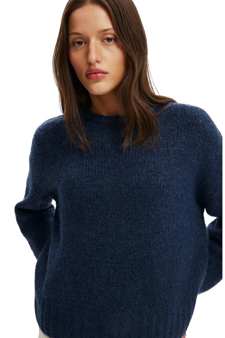 Women's Luxe Crew Neck Sweater, Alternate, color, Lofty Shadow Navy