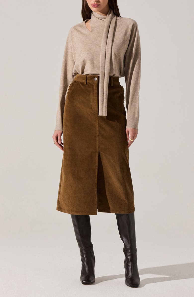 ASTR the Label Silvana Scarf Sweater, Alternate, color, Taupe