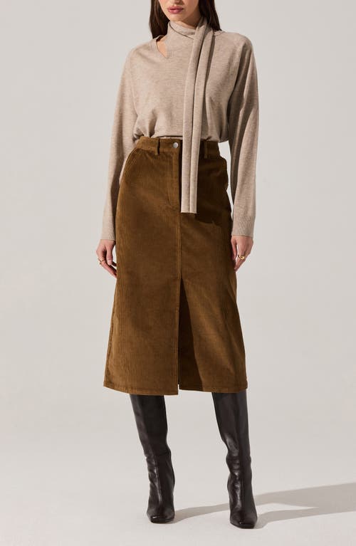 Astr The Label Silvana Scarf Sweater In Brown